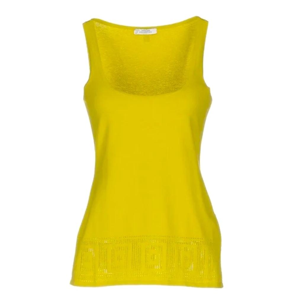 Versace Collection Scoop Neck Tank With Greek Key Design On Bottom. Size 44 NWT